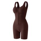 Easy-Off Zipper Bodysuit — Brown