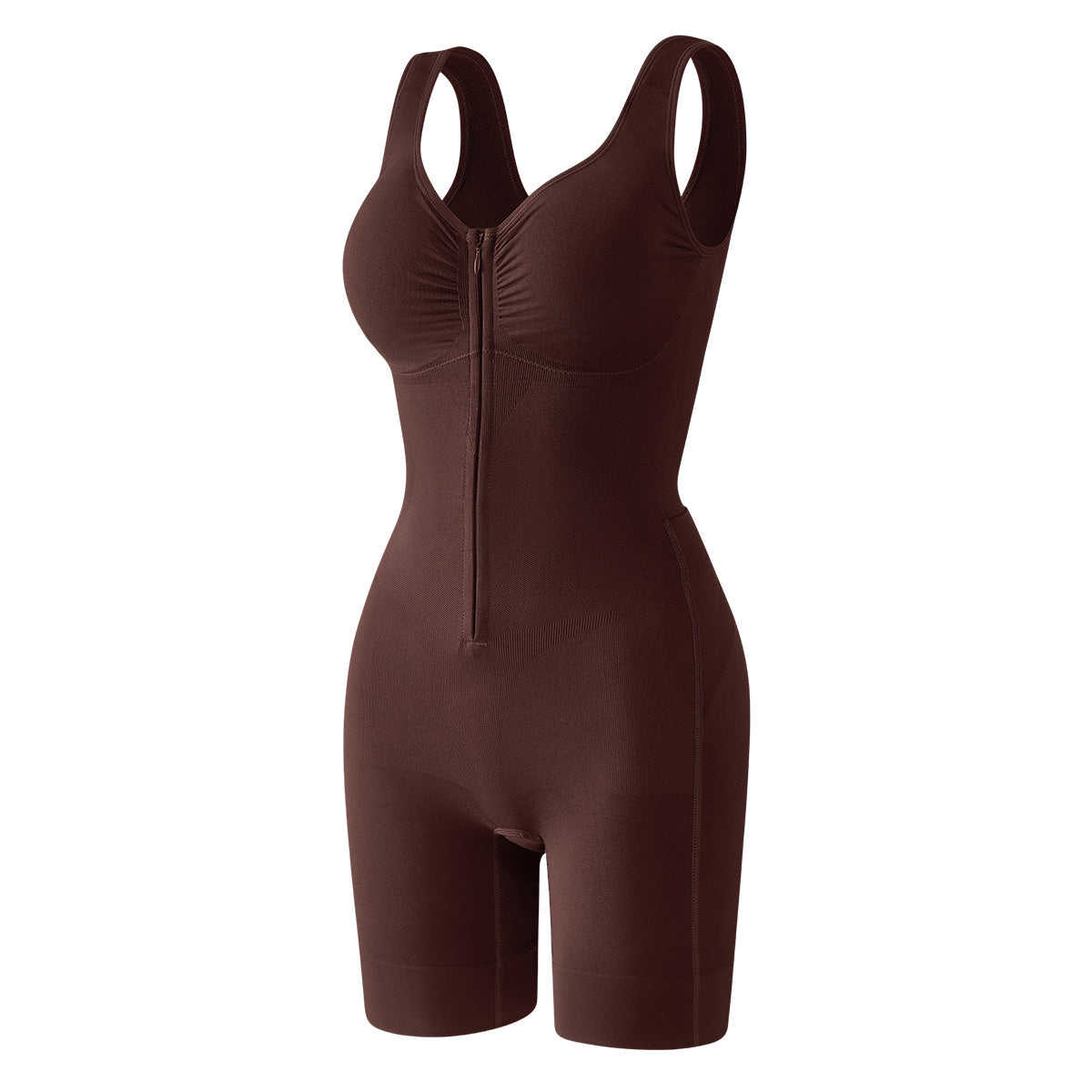 Easy-Off Zipper Bodysuit — Brown