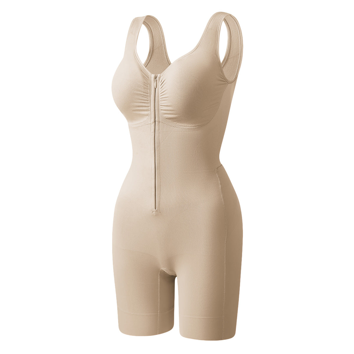 Easy-Off Zipper Bodysuit — Beige