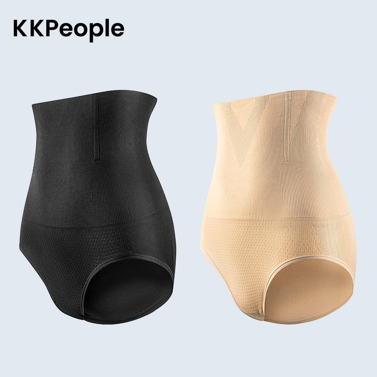 High-Waist Shaping Panties — 2 Pack — Black + Nude