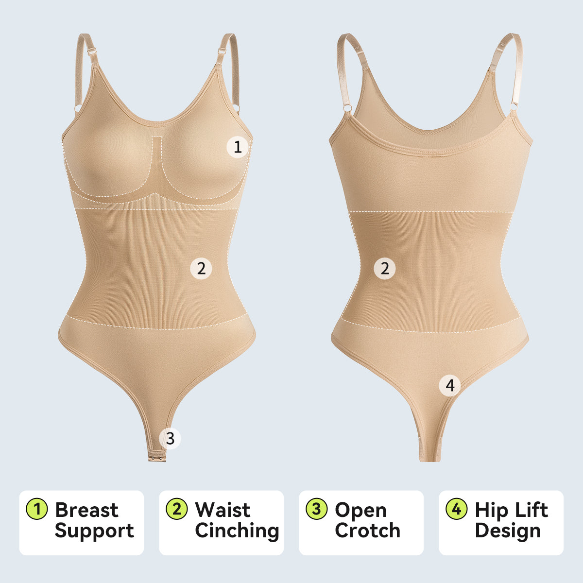 T-Back Sculpting Bodysuit — 2 Pack — product view 4