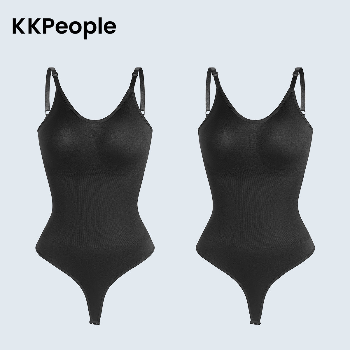 T-Back Sculpting Bodysuit — 2 Pack — Black + Black